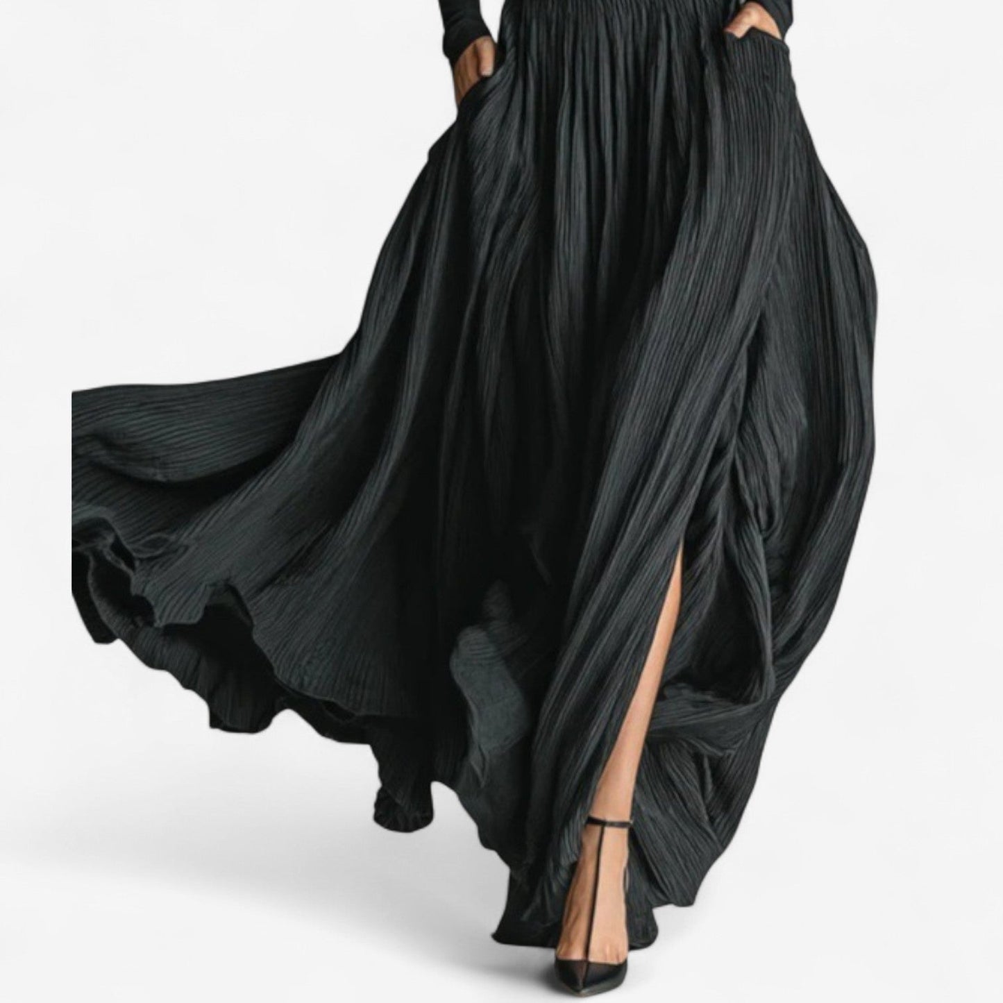 Eleonora | Elegante cappotto lungo plissettato