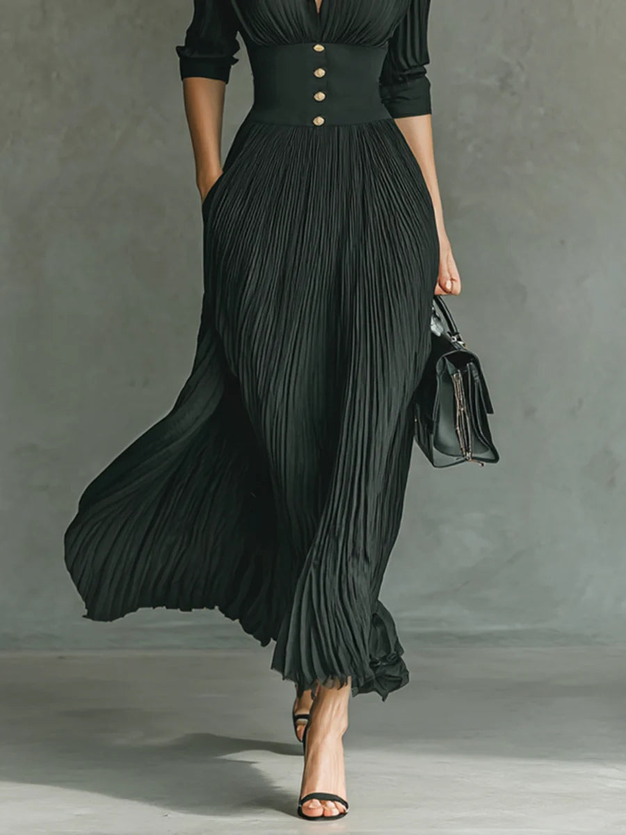 Isadora | Elegante cappotto lungo plissettato