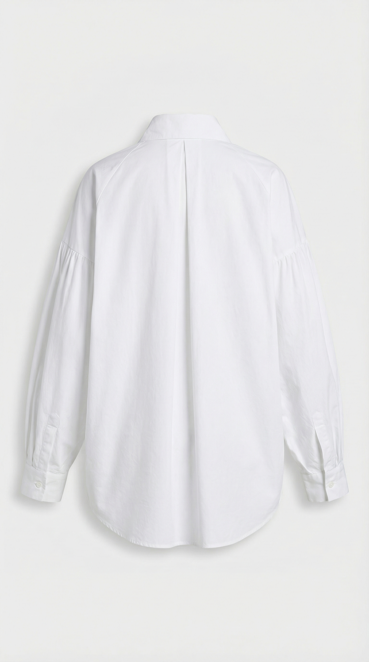 Verito - Loose Long Sleeve Shirt with Pointed Collar and Jewellery Buttons White