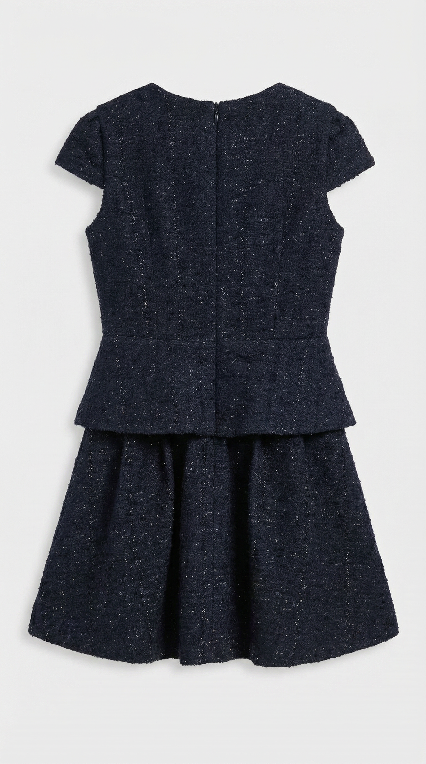 Auris - Short Formal Tweed Dresses Women with Diamnond Jewell Buttons