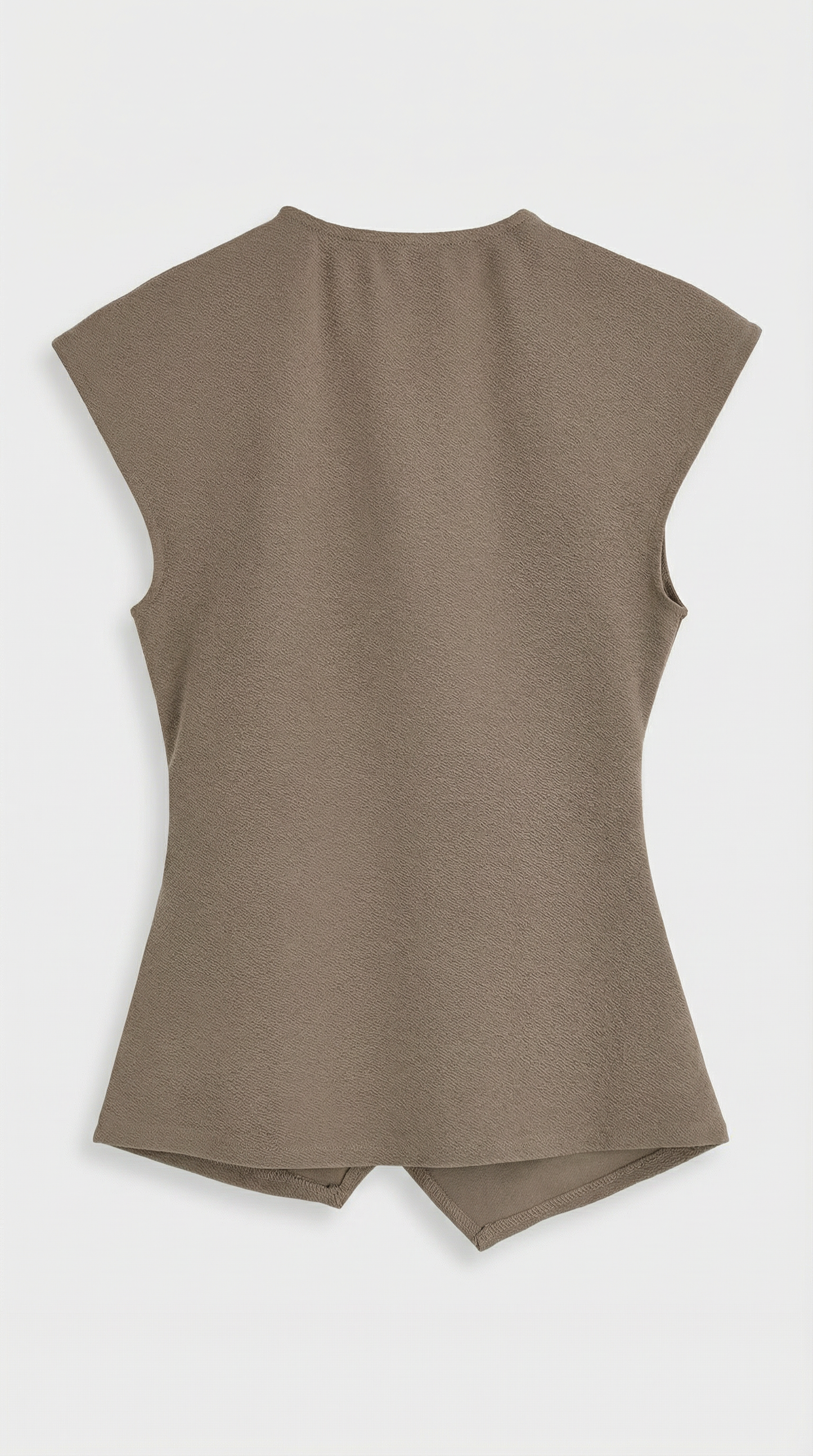 Liora - Ruched Pin-Accent Minimalist Top Light Brown