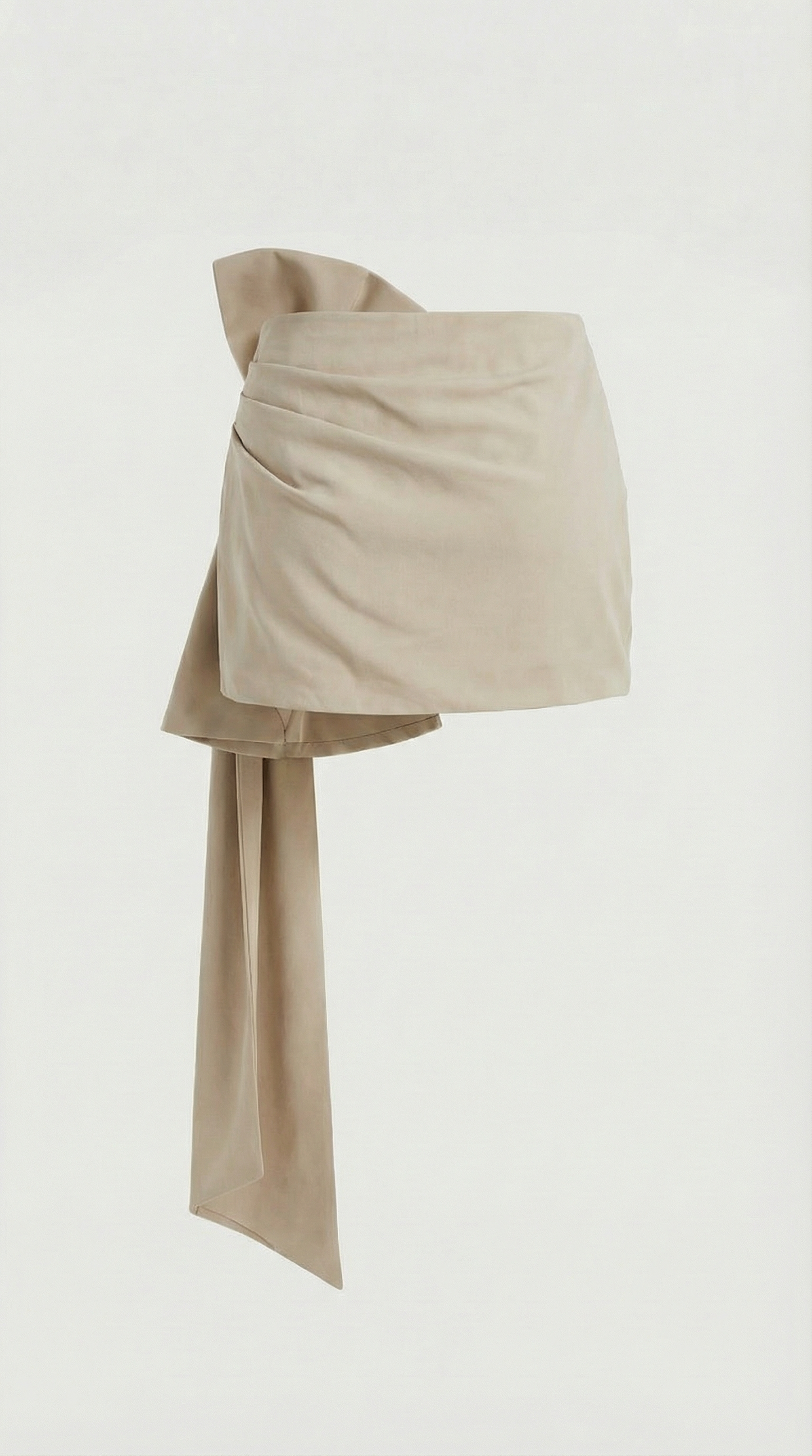 Sculpta - Niche French Temperament Pleated Bow Skirt Beige