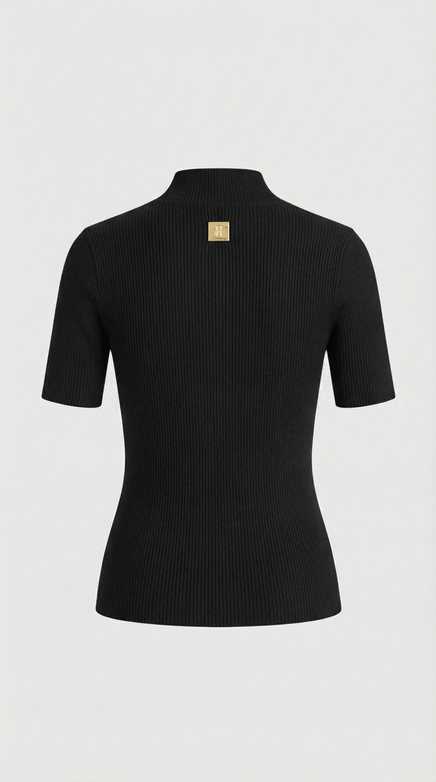 Solo - Keyhole-Detail Ribbed Knit Top Black