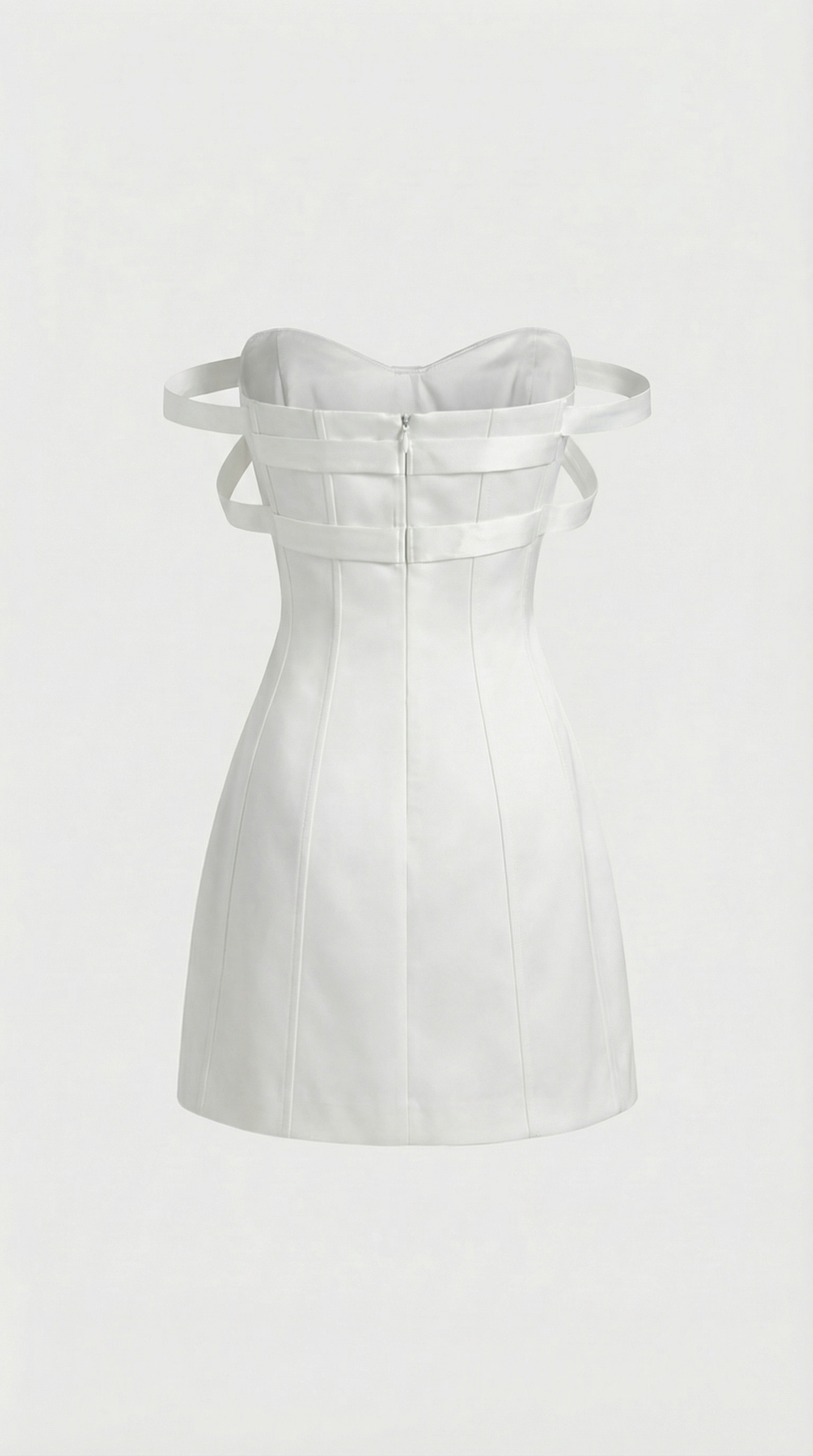 Sise - Strapless Bow-Accent Panelled Mini Dress