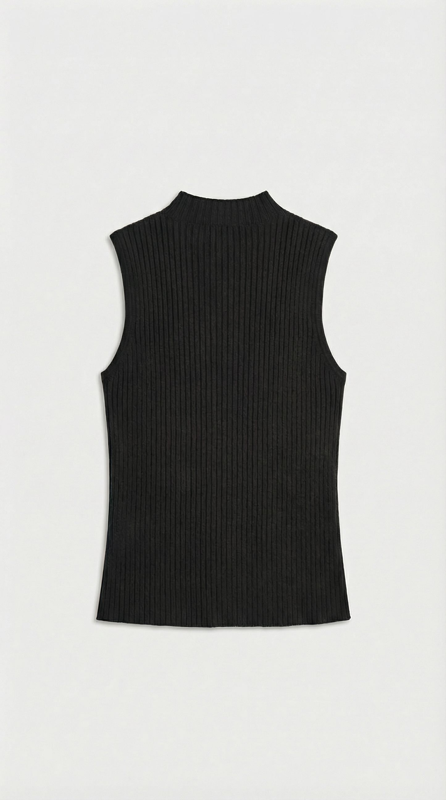 Corso - Keyhole-Detail Sleeveless Ribbed Top Black