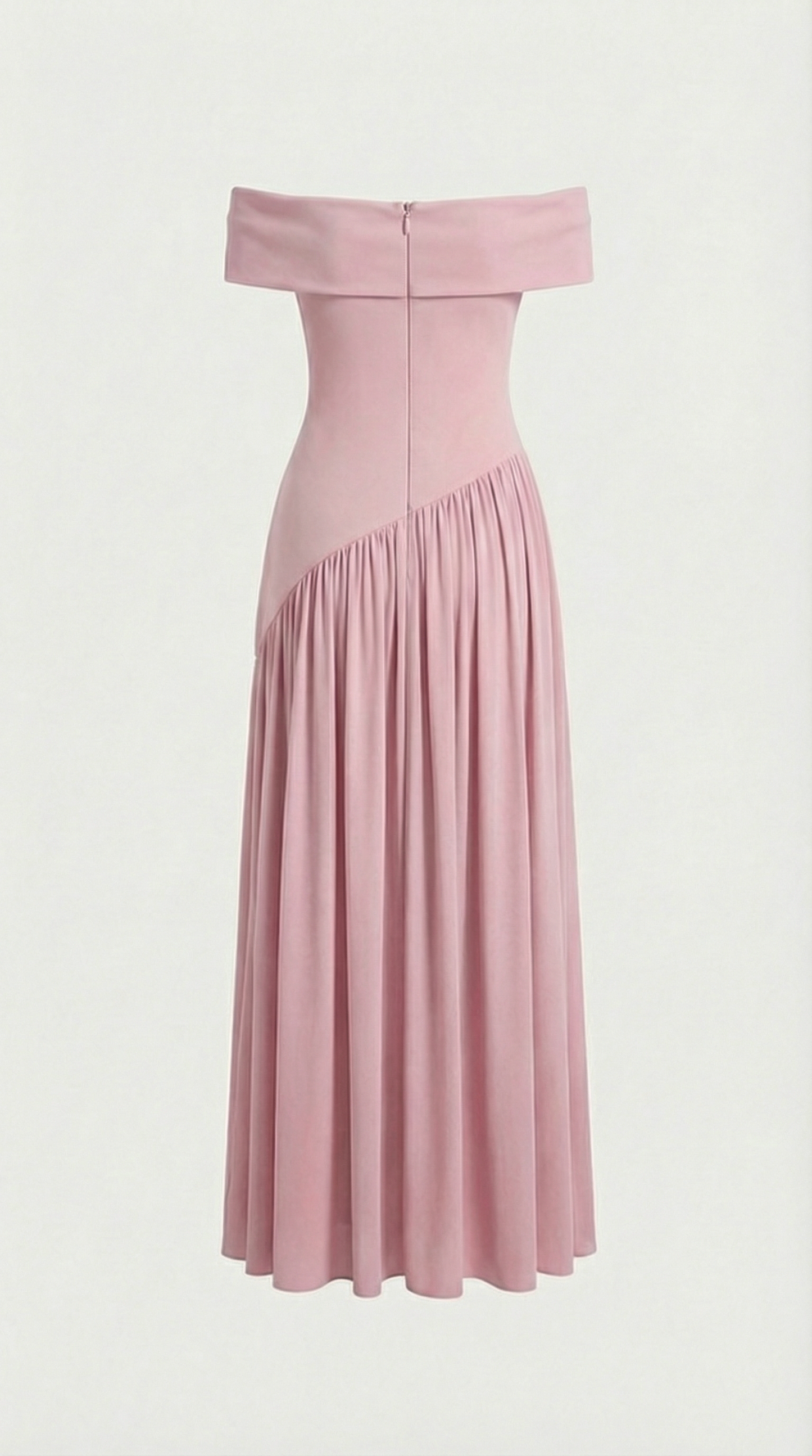 Fleur - Strapless Dress with Extravagant High Slit Pink