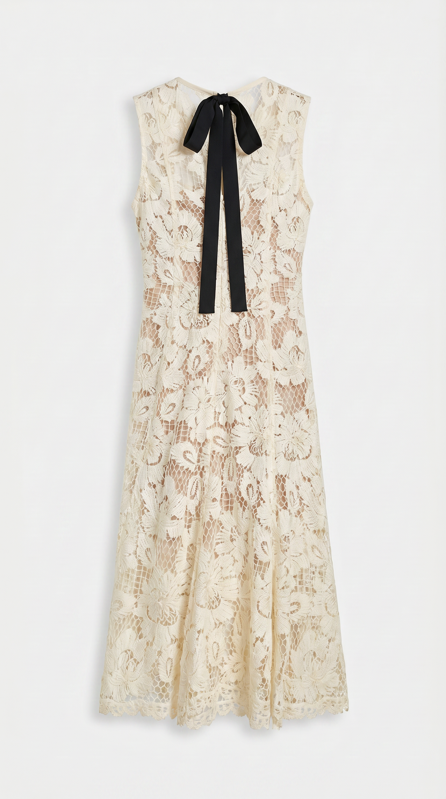 Esten - Sleeveless Guipure Lace Midi Dress