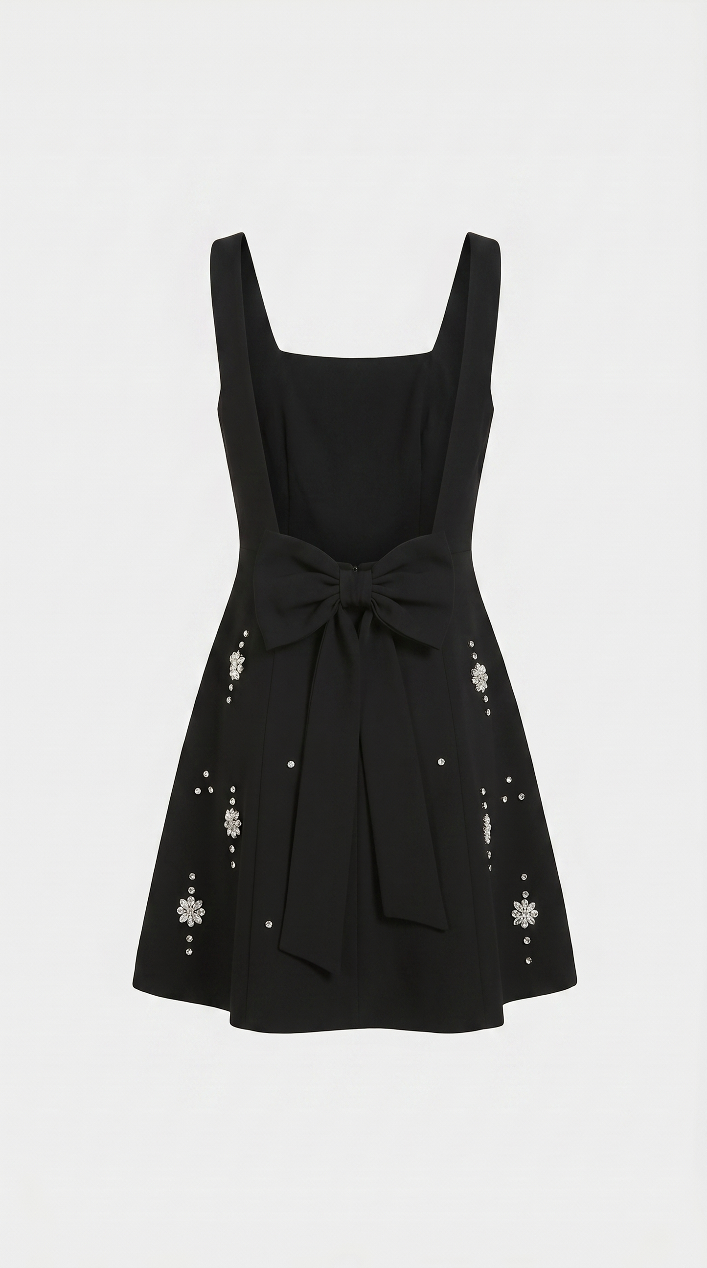 Mona - Crystal-Embellished A-Line Mini Dress Black