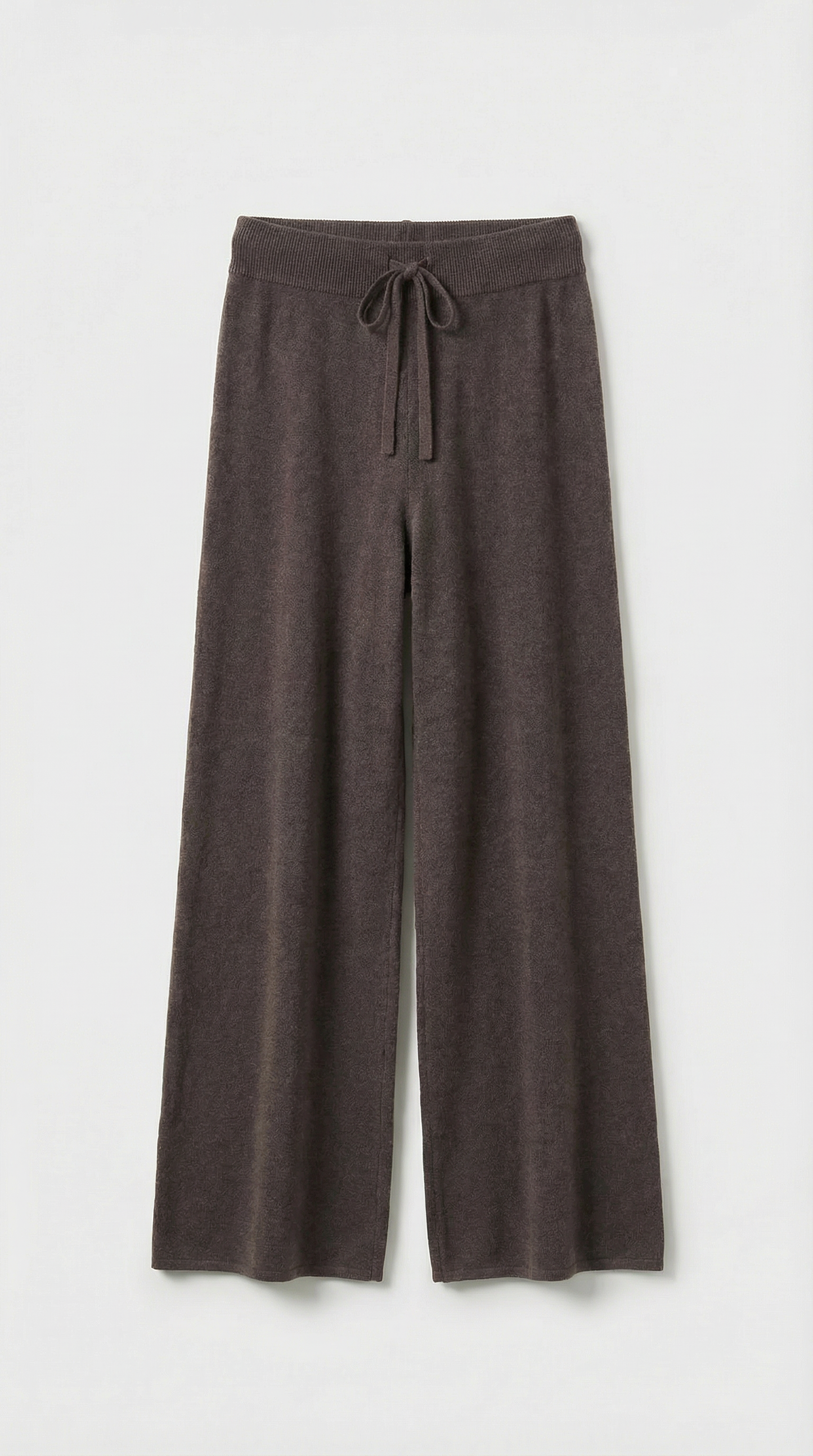 Vilo - 100% Wool Set with Thick Sweater and Wide Pants Brown