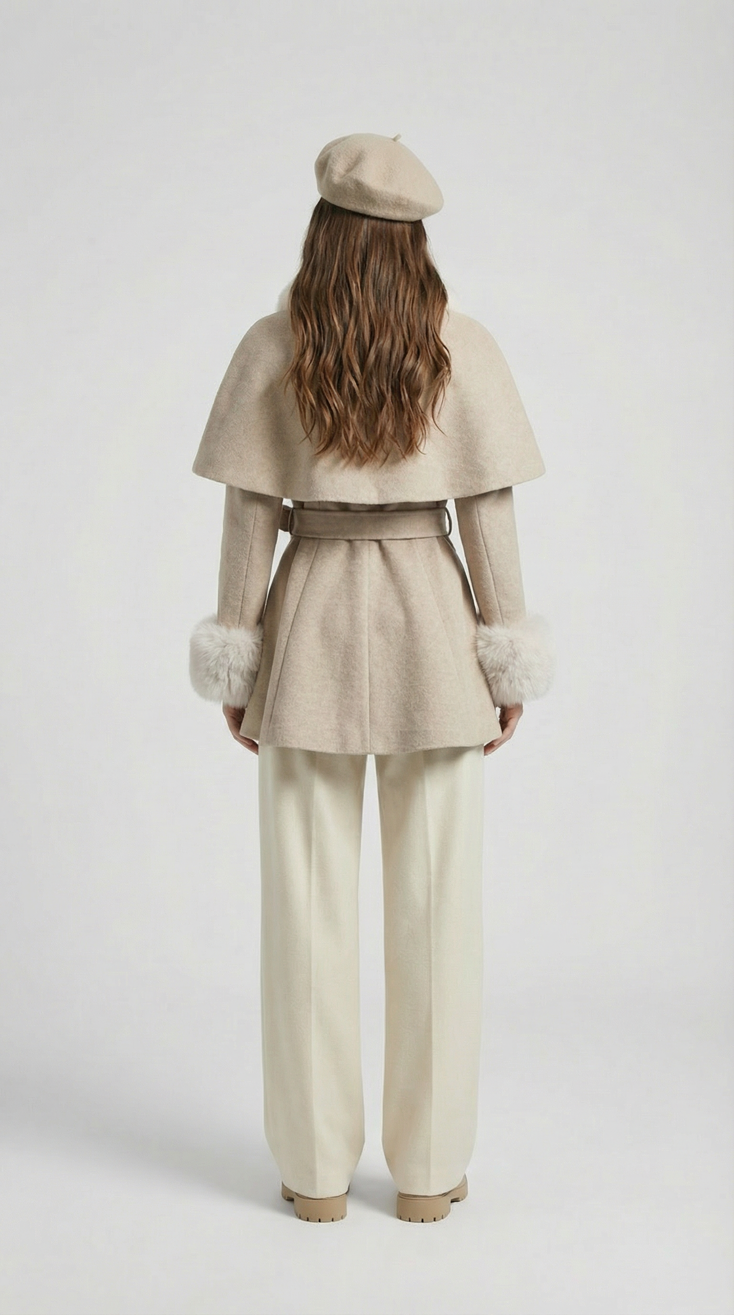Lunor - European Classic Coat with Furry Collar and Sleeve