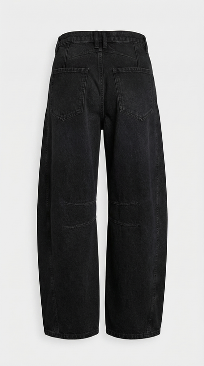 Storma - High Stretch Mid-Rise Barrel Jeans Black