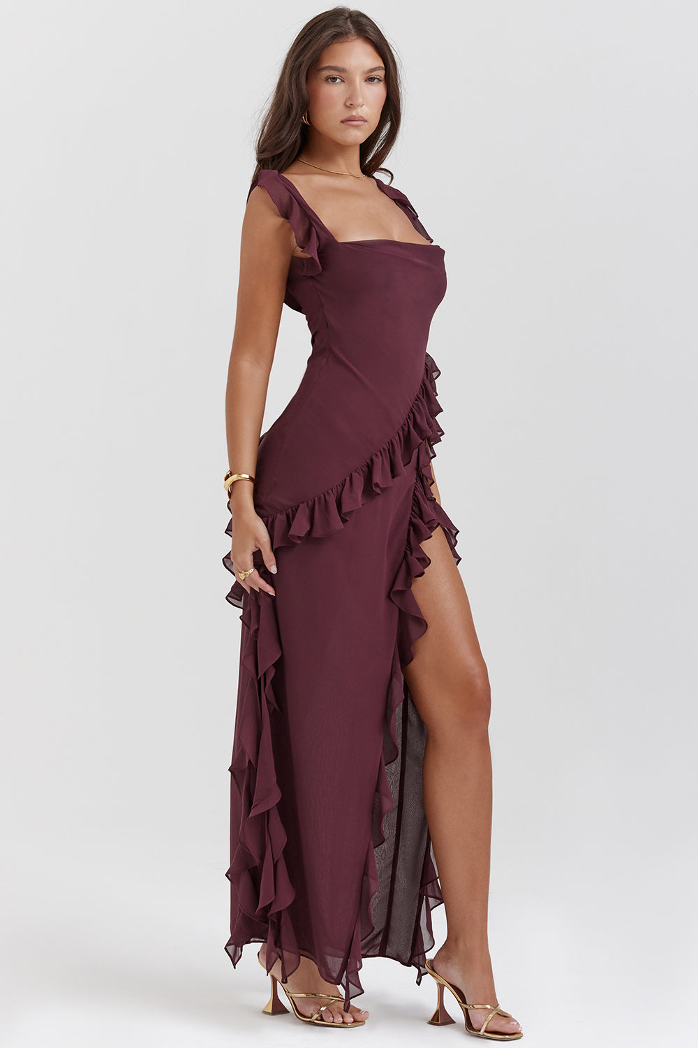 Antonella | Lungo scialle boho con volant