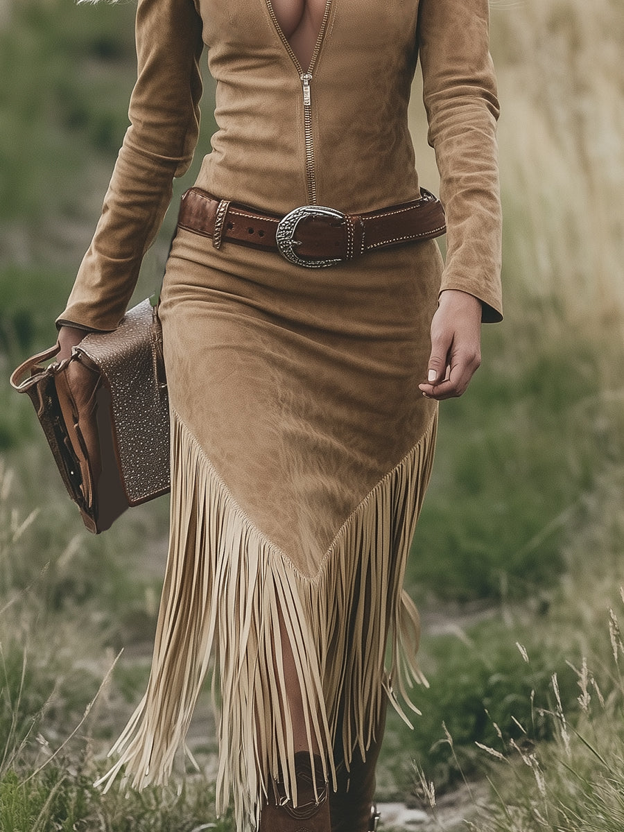 Selene | Abito boho con eleganti frange
