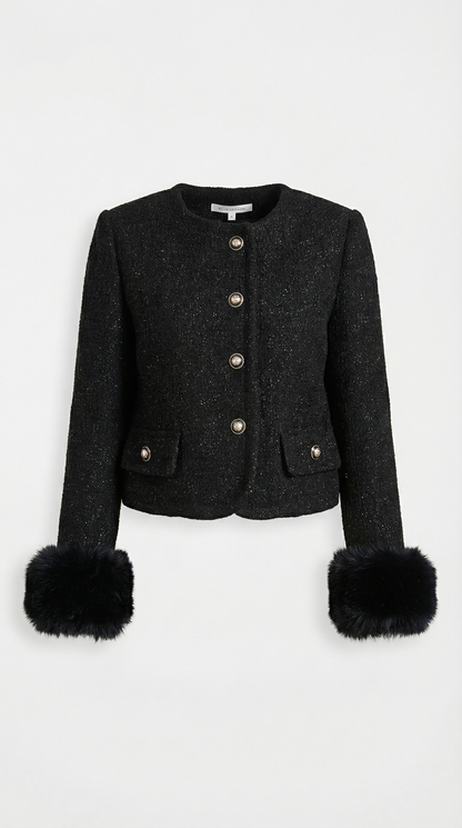 Moraine - Black Stylish Jacket and Half Skirt Set