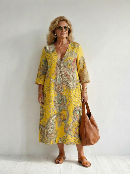 Ramona | Vestido Midi Paisley Suave