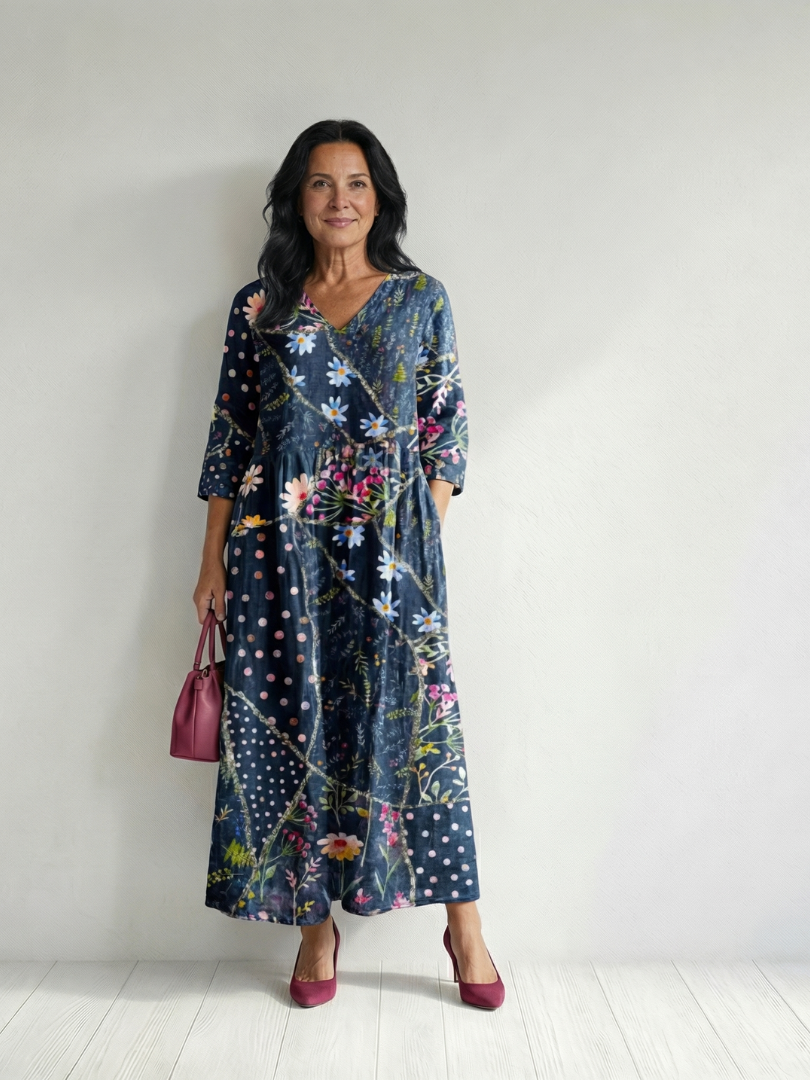 Carmela | Abito midi a fiori per occasioni speciali