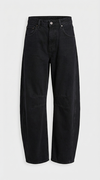 Storma - High Stretch Mid-Rise Barrel Jeans Black
