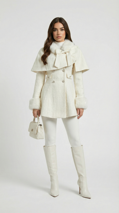 Umber - 2 Piece Coat with Bow Collar