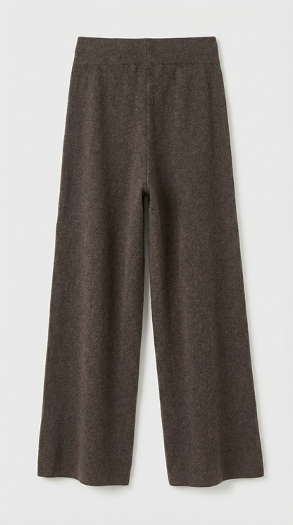 Milos - 100% Merino Woolen Wide Leg Pants Brown