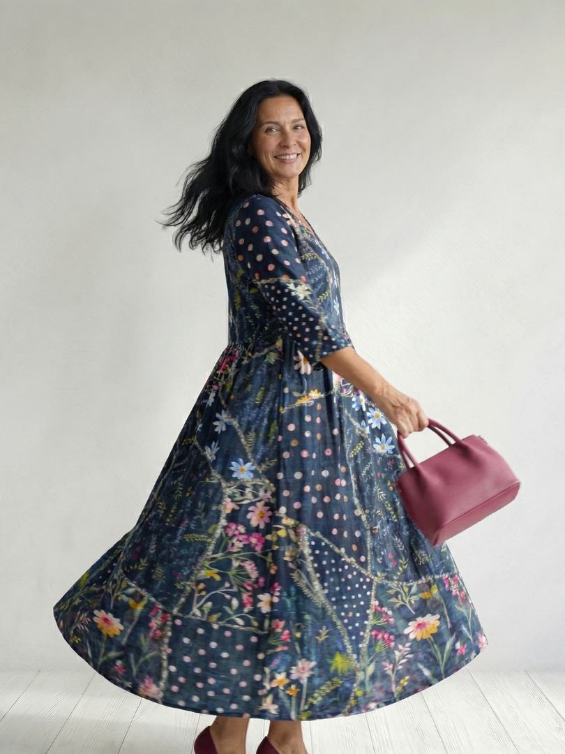 Carmela | Abito midi a fiori per occasioni speciali