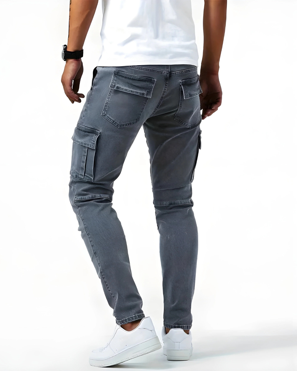 Pantaloni cargo elasticizzati grigi