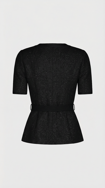 Caldera - Slimming Knitted Top with Bow Accents and Skirt Set