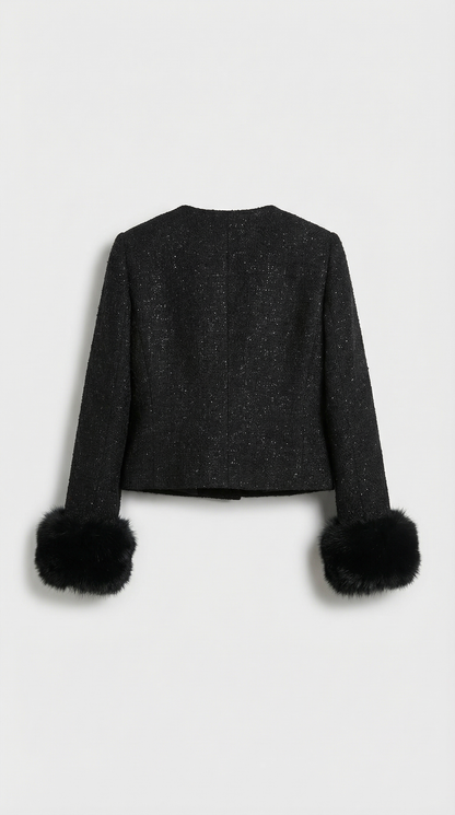 Moraine - Black Stylish Jacket and Half Skirt Set