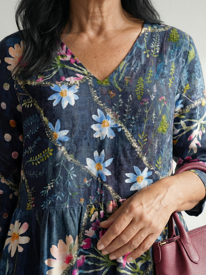 Carmela | Abito midi a fiori per occasioni speciali