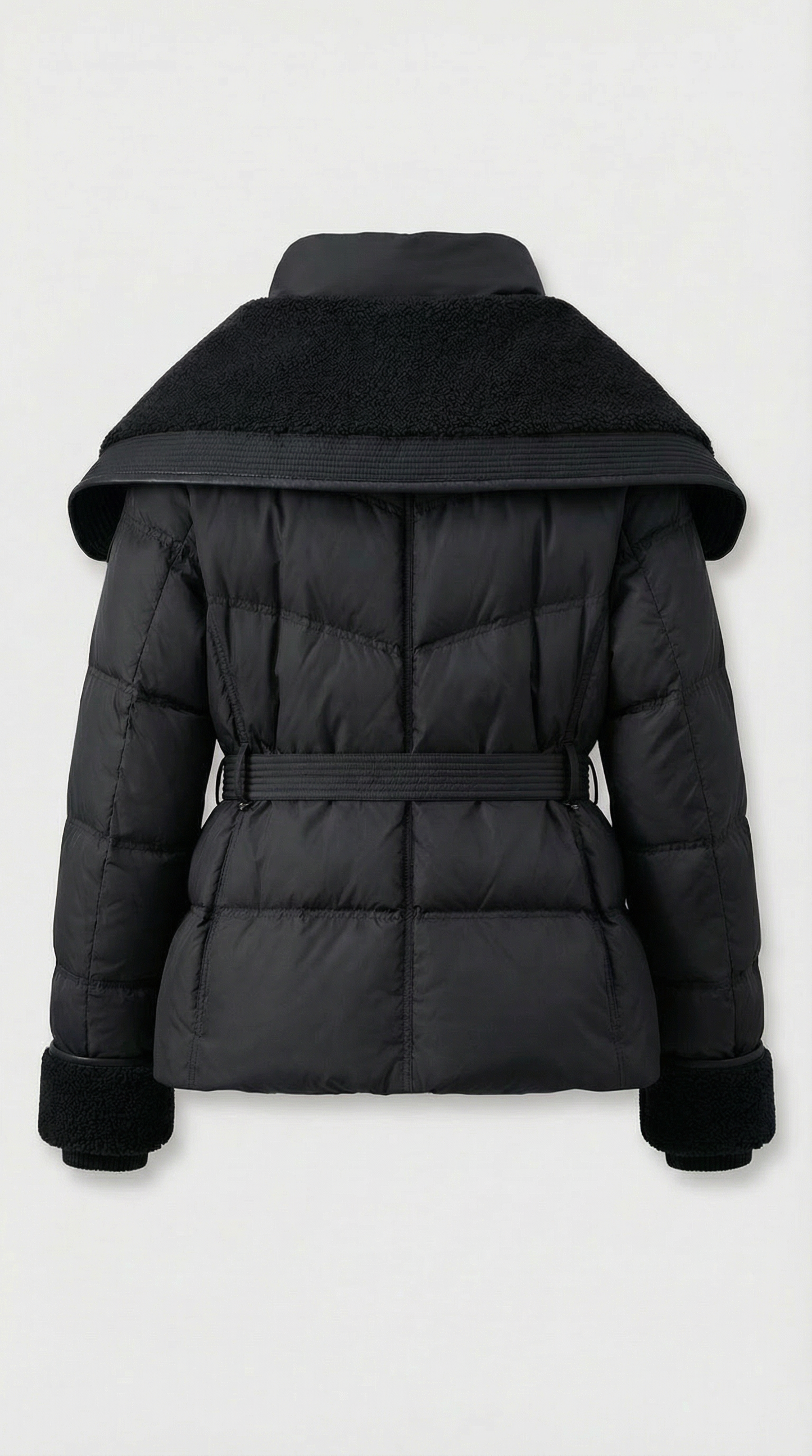 Kryos – Chic Down Jacket with Large Collar Black