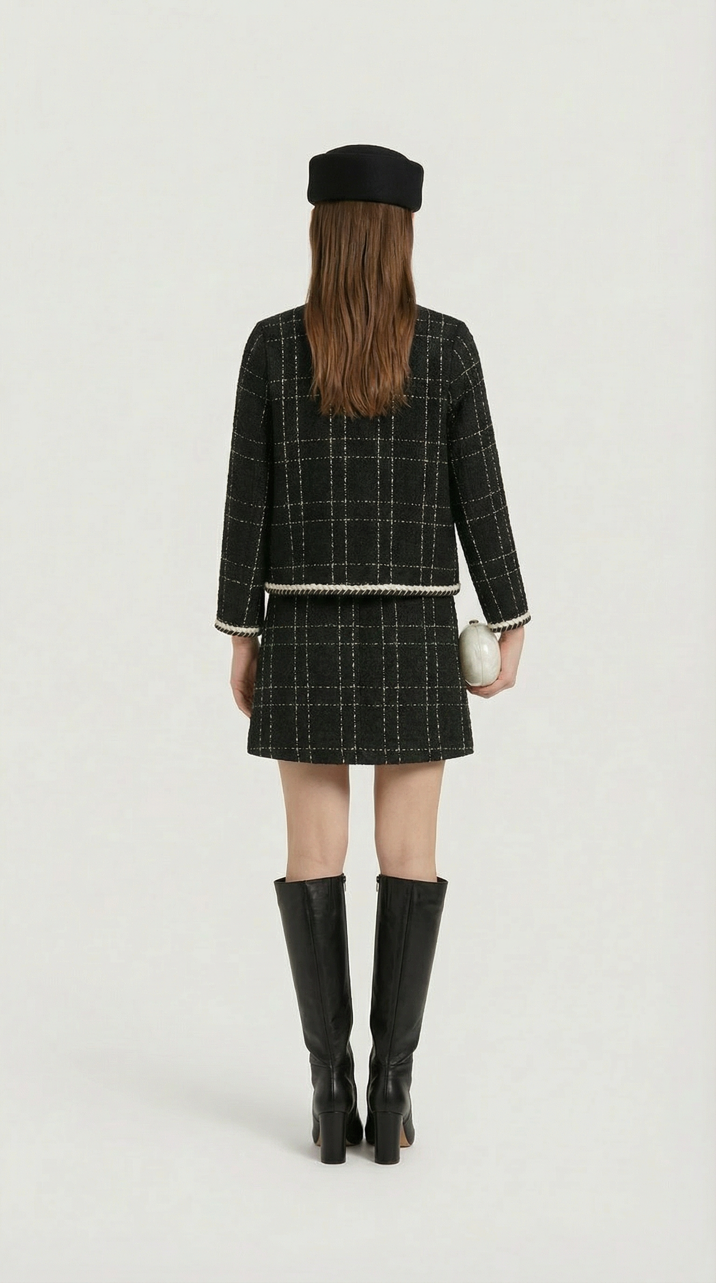 Skara - Tweed Suit Set with Jacket and Skirt