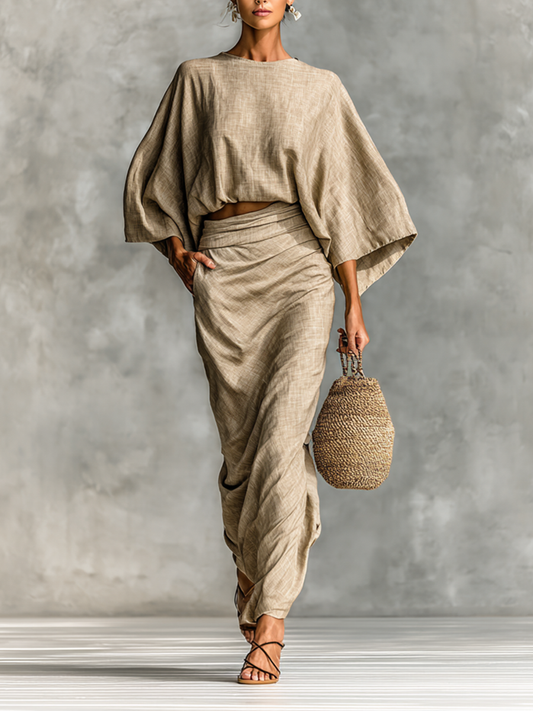 Fiorella | Completo elegante con gonna lunga