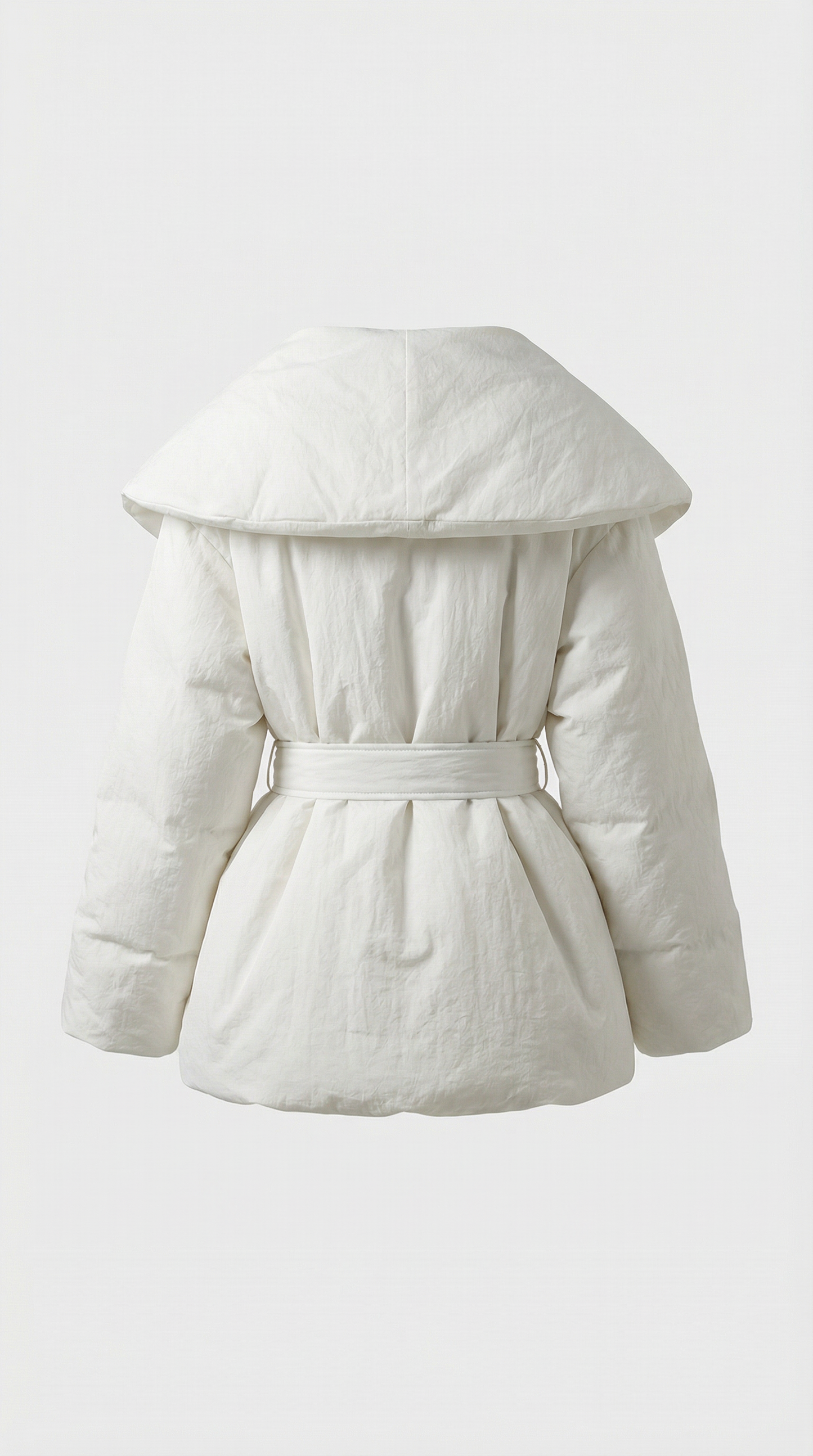 Caliss - Oversized Collar and Bow Lace Up Slim Waist Jacket