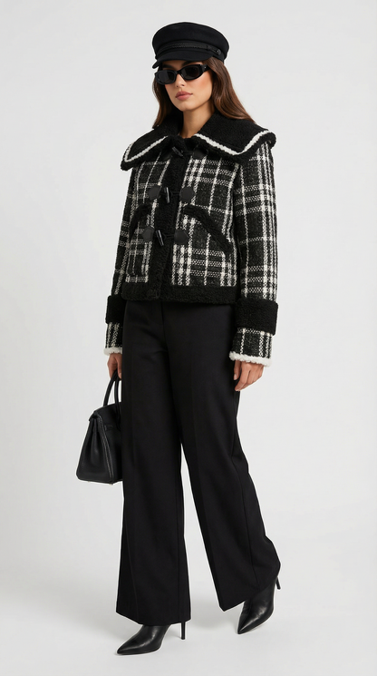 Solenn - Tweed Jacket with Extravagant Collar