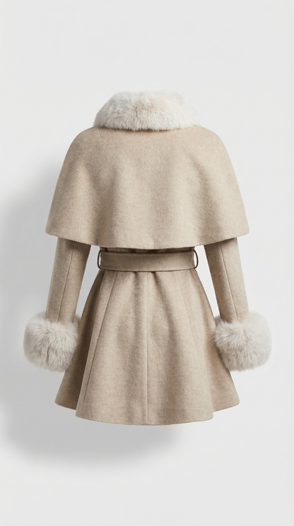 Lunor - European Classic Coat with Furry Collar and Sleeve