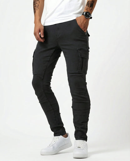 Pantaloni cargo elasticizzati neri