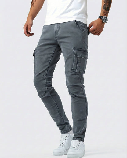 Pantaloni cargo elasticizzati grigi