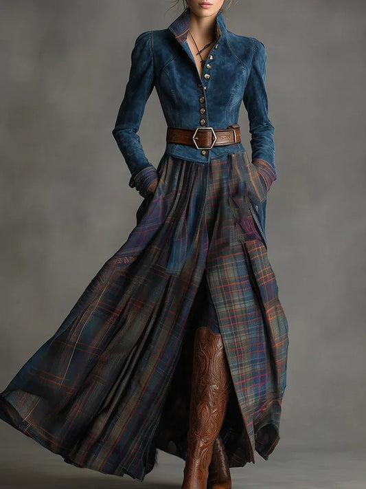 Flavia | Maxi scialle vintage in camoscio