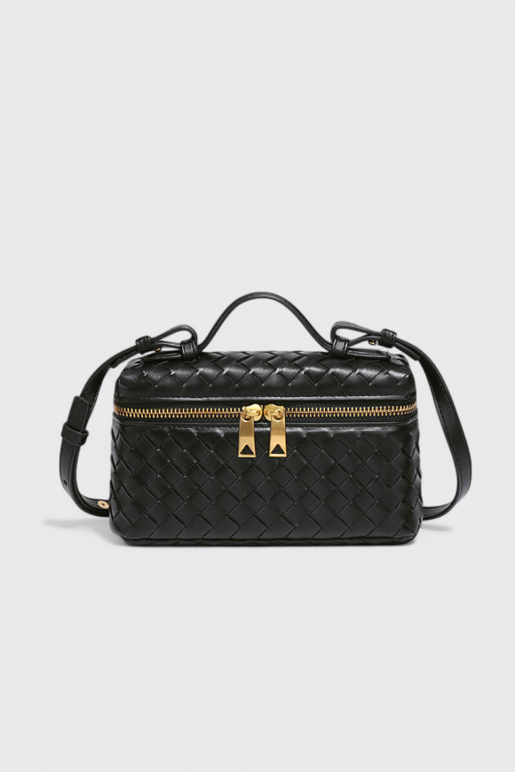 Milla | Mini borsa intrecciata con accessori dorati