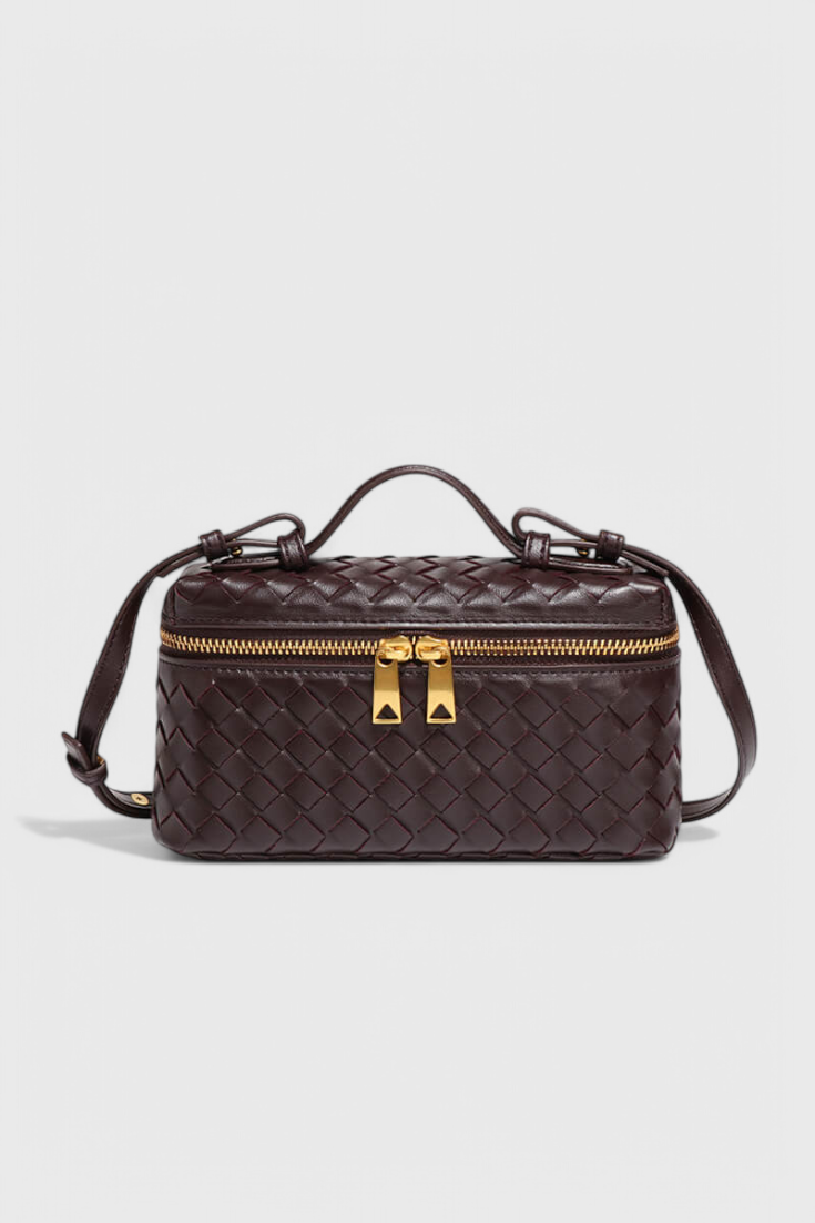 Milla | Mini borsa intrecciata con accessori dorati