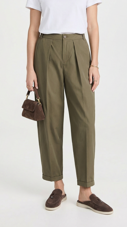 Nemi - High-Rise Flare Pants Green