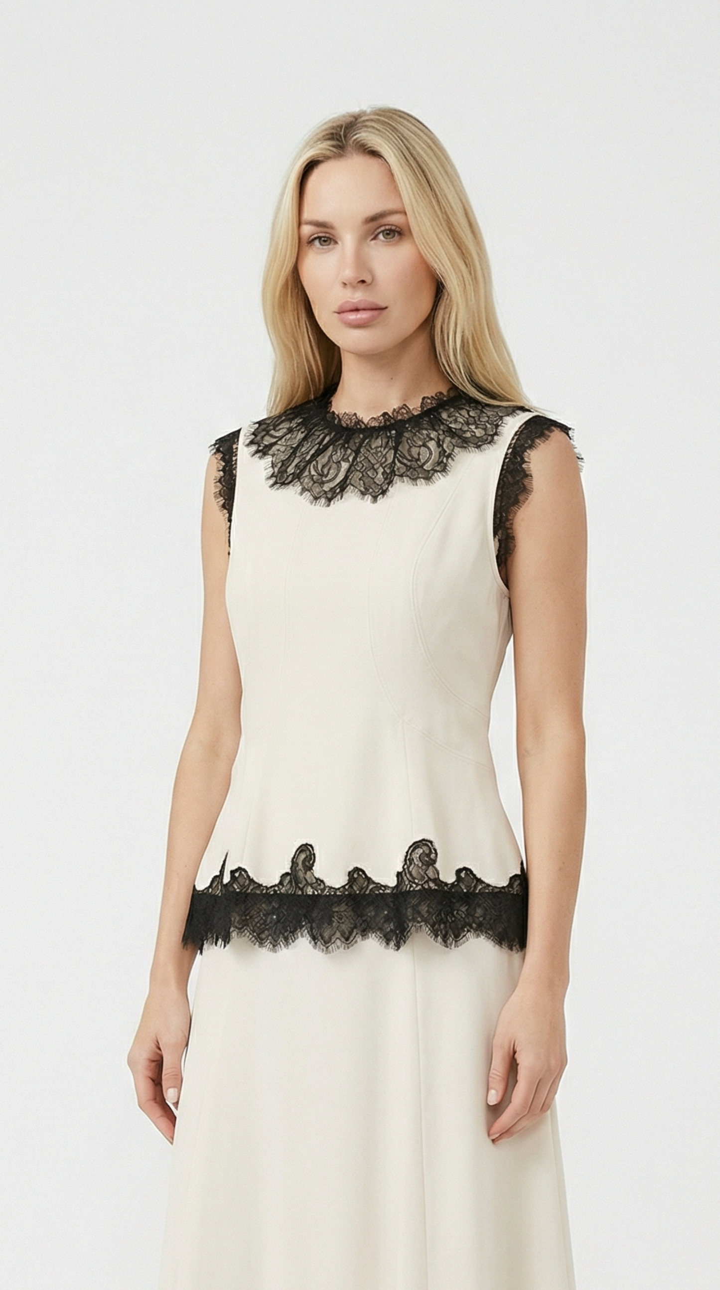 Sani - 100% Silk Lace Embroidery Top