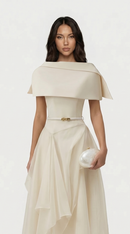 Kora - Backless Gauze Cloak Dress