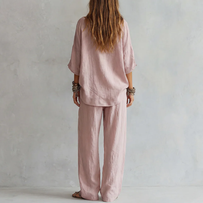 Casual Off-shoulder Top And Wide-leg Pants Set