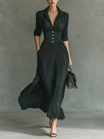Isadora | Elegante cappotto lungo plissettato