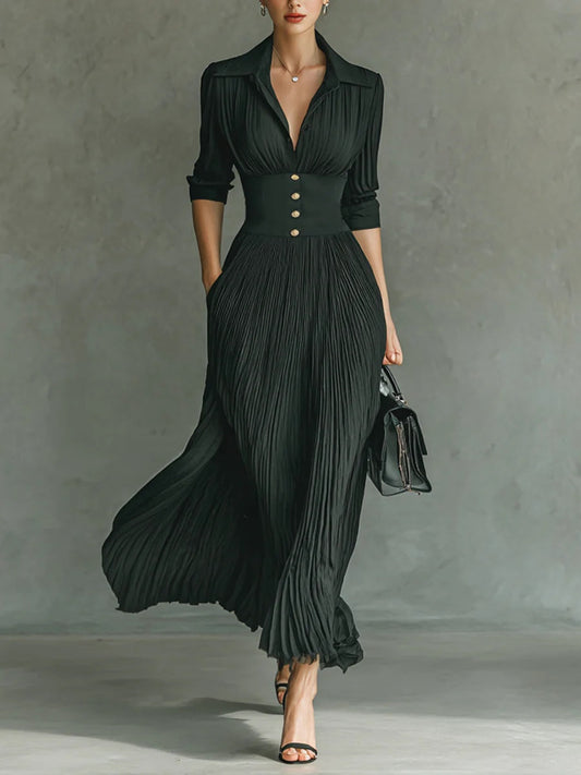 Isadora | Elegante cappotto lungo plissettato