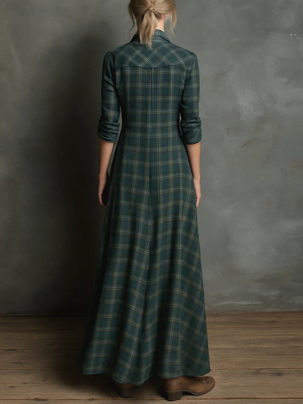 Matilde | Abito lungo a quadri elegante