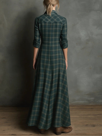 Matilde | Abito lungo a quadri elegante