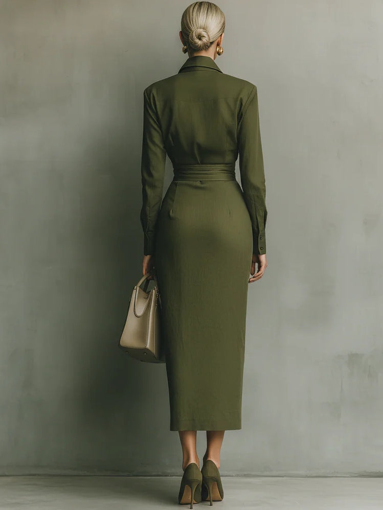 Lavinia | Elegante cappotto lungo con vita