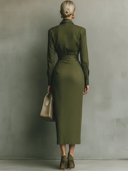 Lavinia | Elegante cappotto lungo con vita