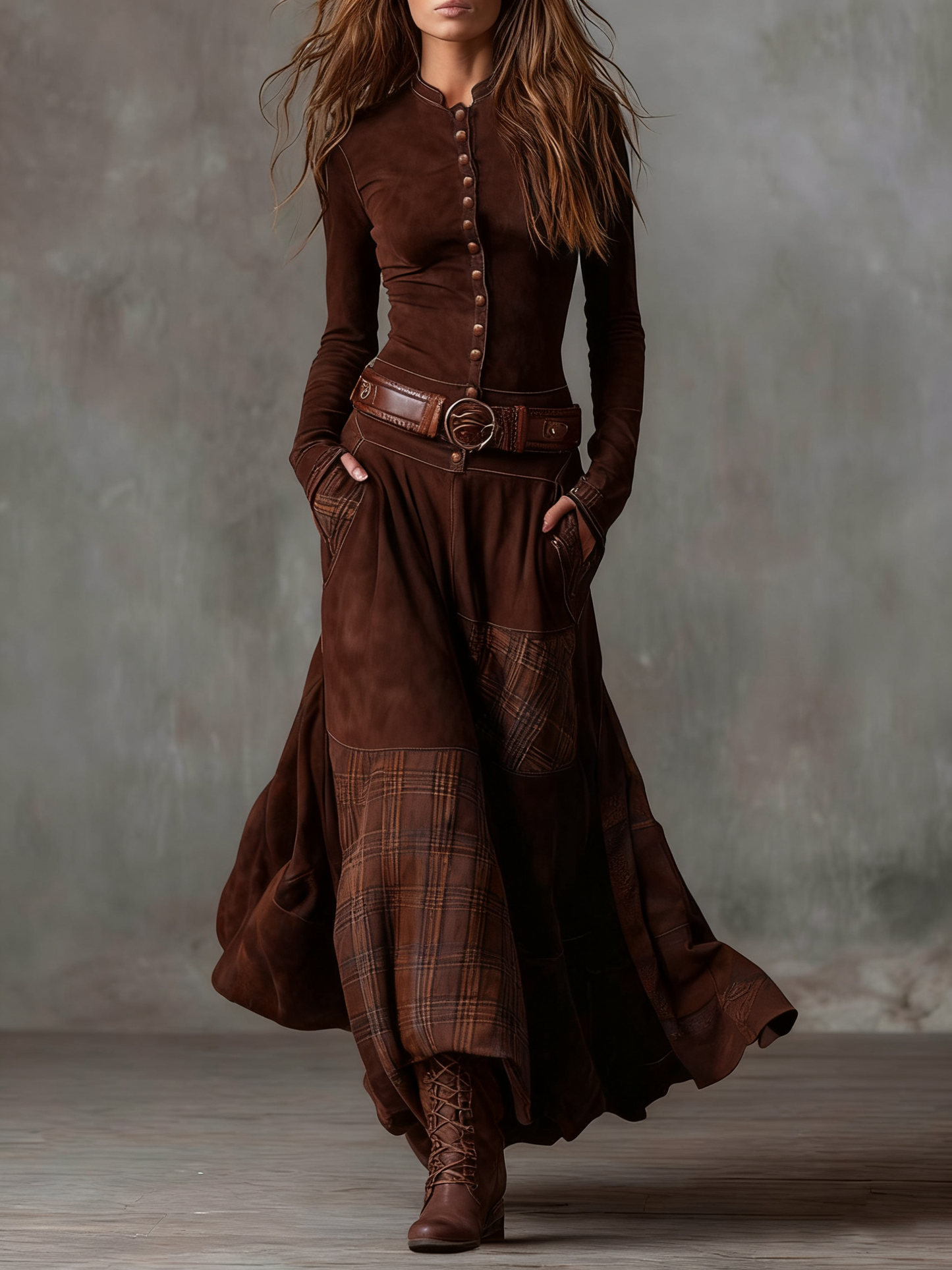 Chiara | Abito lungo vintage con vita